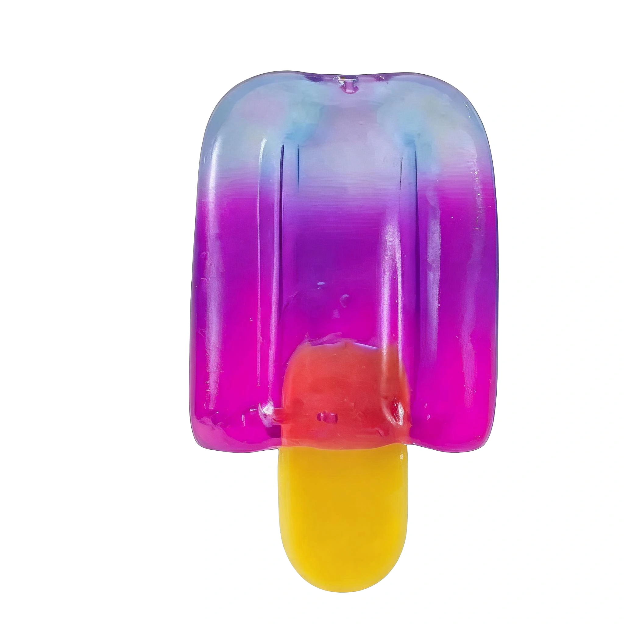 Juguete Squishy de Piruleta Relleno de Maltosa piruleta degradado morado presentada en una exhibición limpia del producto