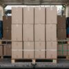 Palletized cartons stacked inside a truck container for mixed toy orders