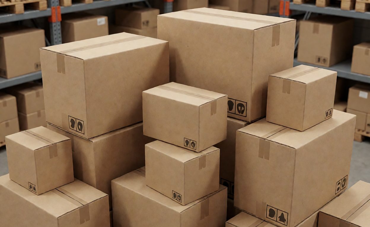 Cube Loss From Mixed Carton Sizes On A Pallet Mixed pallet of different sized toy cartons showing wasted air gaps on top